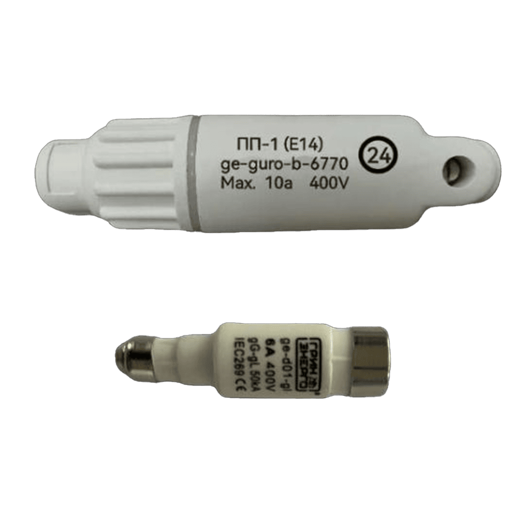 Предохранитель D01 gl 6A в комплекте с корпусом ПП-1 (Е14) (GURO-B-6770)